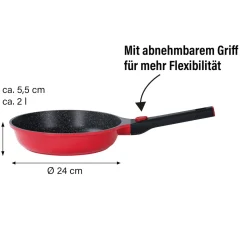 Die moderne Hausfrau STONELINE SMART Bratpfanne 24 cm | ohne Deckel - Rot