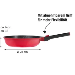 Die moderne Hausfrau STONELINE SMART Bratpfanne 28 cm | ohne Deckel - Rot
