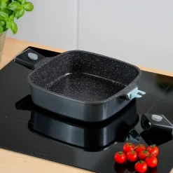 Die moderne Hausfrau STONELINE SMART Servierpfanne Eckig 24 cm | mit Deckel