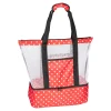 Die moderne Hausfrau Strand- und Kühltasche "2 in 1" rot/schwarz