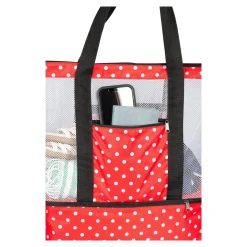 Die moderne Hausfrau Strand- und Kühltasche "2 in 1" rot/schwarz