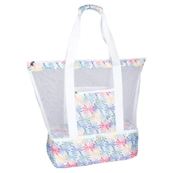 Die moderne Hausfrau Strand- und Kühltasche "2 in 1" weiß/bunt