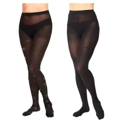 Die moderne Hausfrau Strumpfhose „Stern & uni“, 2 Stück