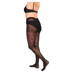 Die moderne Hausfrau Strumpfhose „Stern & uni“, 2 Stück