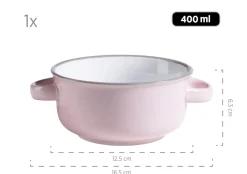 Die moderne Hausfrau Suppentassen-Set, Steinzeug Maila Hellblau, Hellgrün, Rosa, Grau