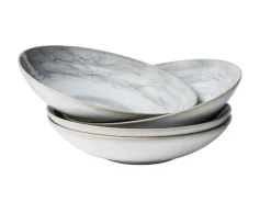 Die moderne Hausfrau Suppenteller, Steinzeug TIEFER SEE Grau / Weiß