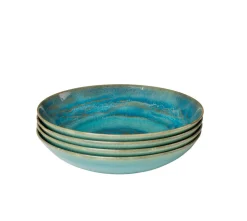 Die moderne Hausfrau Suppenteller, Steinzeug TIEFER SEE Blau / Grün