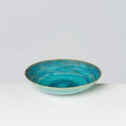 Die moderne Hausfrau Suppenteller, Steinzeug TIEFER SEE Blau / Grün