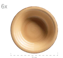 Die moderne Hausfrau Suppenteller-Set, Steingut LUMACA Koralle