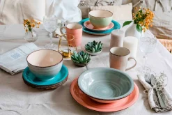 Die moderne Hausfrau Suppenteller-Set, Steingut LUMACA Olivgrün