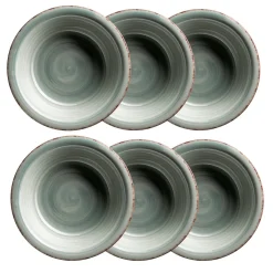 Die moderne Hausfrau Suppenteller-Set, Steingut LUMACA Grau