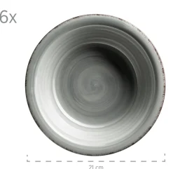 Die moderne Hausfrau Suppenteller-Set, Steingut LUMACA Grau