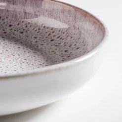 Die moderne Hausfrau Suppenteller-Set, Steinzeug Alpenwiese Beere / Creme