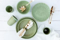 Die moderne Hausfrau Suppenteller-Set, Steinzeug Moos'N'Stein Grün