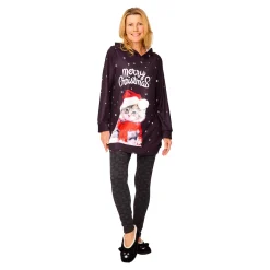 Damen Die moderne Hausfrau Sweatshirt „Weihnachtskatze“