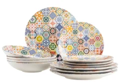 Die moderne Hausfrau Tafelservice, Keramik Amarante 6 x Speiseteller, 6 x Suppenteller