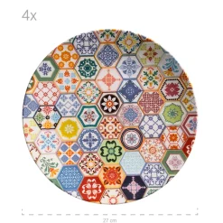 Die moderne Hausfrau Tafelservice, Keramik Amarante 6 x Speiseteller, 6 x Suppenteller