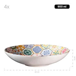 Die moderne Hausfrau Tafelservice, Keramik Amarante 6 x Speiseteller, 6 x Suppenteller