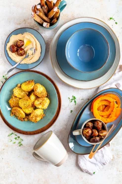 Die moderne Hausfrau Tafelservice, Keramik Nottingham Blau