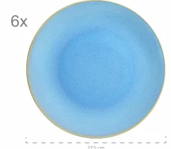 Die moderne Hausfrau Tafelservice, Keramik OSSIA Sand, Hellblau