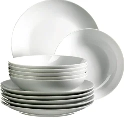 Die moderne Hausfrau Tafelservice, Porzellan BARCA 6 x Speiseteller, 6 x Suppenteller