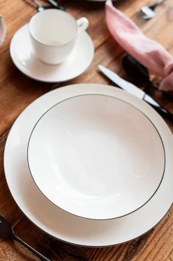 Die moderne Hausfrau Tafelservice, Porzellan Felise Weiß / Schwarz