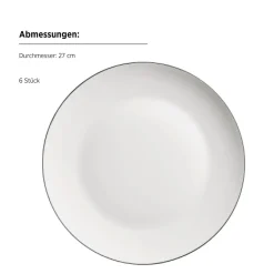 Die moderne Hausfrau Tafelservice, Porzellan Felise Weiß / Schwarz