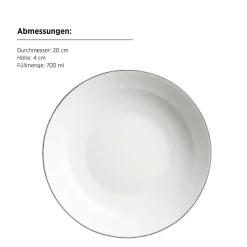 Die moderne Hausfrau Tafelservice, Porzellan Felise Weiß / Schwarz