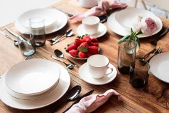 Die moderne Hausfrau Tafelservice, Porzellan Felise Weiß / Schwarz