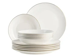 Die moderne Hausfrau Tafelservice, Porzellan Felise Weiß / Gold