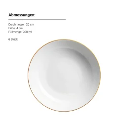 Die moderne Hausfrau Tafelservice, Porzellan Felise Weiß / Gold