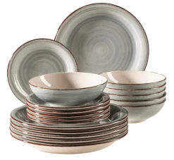 Die moderne Hausfrau Tafelservice, Steingut Lumaca Rauchblau