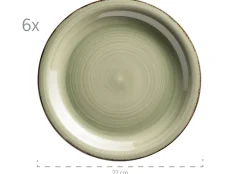 Die moderne Hausfrau Tafelservice, Steingut Lumaca Olivgrün