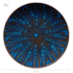 Die moderne Hausfrau Tafelservice, Steinzeug Aquamarine