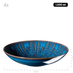 Die moderne Hausfrau Tafelservice, Steinzeug Aquamarine