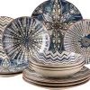 Die moderne Hausfrau Tafelservice, Steinzeug Iberico Blue 6 x Speiseteller, 6 x Suppenteller