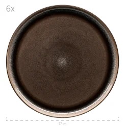 Die moderne Hausfrau Tafelservice, Steinzeug NIARA Schwarz / Grau