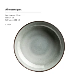 Die moderne Hausfrau Tafelservice, Steinzeug Smoky's Grün