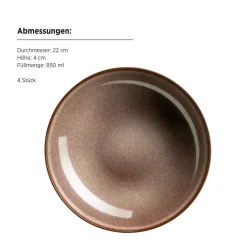 Die moderne Hausfrau Tafelservice, Steinzeug Smoky's Braun