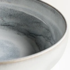 Die moderne Hausfrau Tafelservice, Steinzeug TIEFER SEE Grau / Weiß