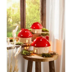 Die moderne Hausfrau Teelicht-Haus „Pilz“ groß (ØxH): 16,6x13,6 cm