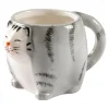 Die moderne Hausfrau Teetasse „Katze“, 200 ml grau