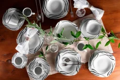 Die moderne Hausfrau Teller Set, Porzellan DECORA