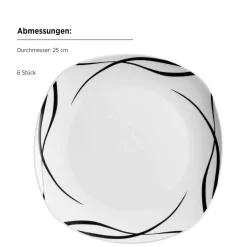 Die moderne Hausfrau Teller Set, Porzellan DECORA