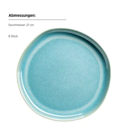 Die moderne Hausfrau Teller Set, Steinzeug Cordelia Grün