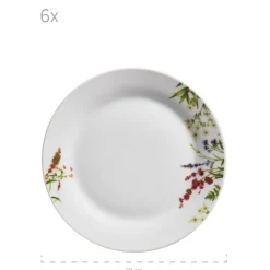 Die moderne Hausfrau Tellerset, Porzellan Herbal Garden 6 x Speiseteller, 6 x Suppenteller, 6 x Dessertteller