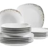 Die moderne Hausfrau Tellerset, Porzellan Space Dust 6 x Speiseteller, 6 x Suppenteller, 6 x Dessertteller