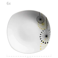 Die moderne Hausfrau Tellerset, Porzellan Vanesa 6 x Speiseteller, 6 x Suppenteller, 6 x Dessertteller