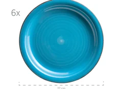 Die moderne Hausfrau Teller-Set, Steingut Lumaca Dunkelblau