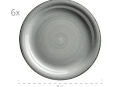 Die moderne Hausfrau Teller-Set, Steingut Lumaca Rauchblau